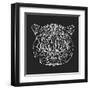 Tiger on Black-Lisa Kroll-Framed Art Print