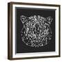 Tiger on Black-Lisa Kroll-Framed Art Print