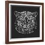 Tiger on Black-Lisa Kroll-Framed Art Print