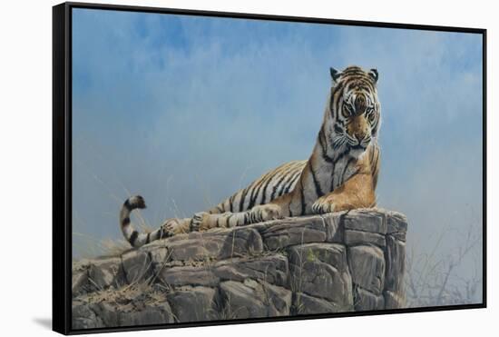 Tiger on Rock-Michael Jackson-Framed Stretched Canvas