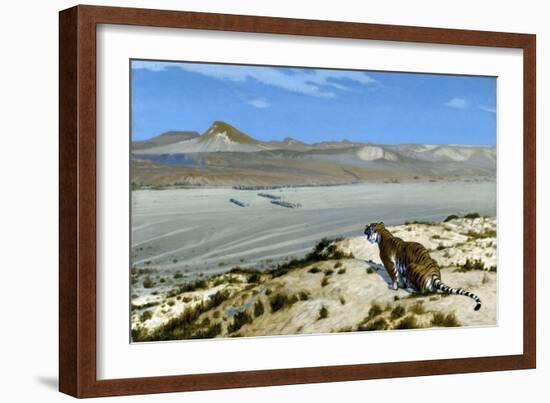 Tiger on the Watch-Jean Leon Gerome-Framed Giclee Print