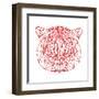 Tiger on White-Lisa Kroll-Framed Art Print