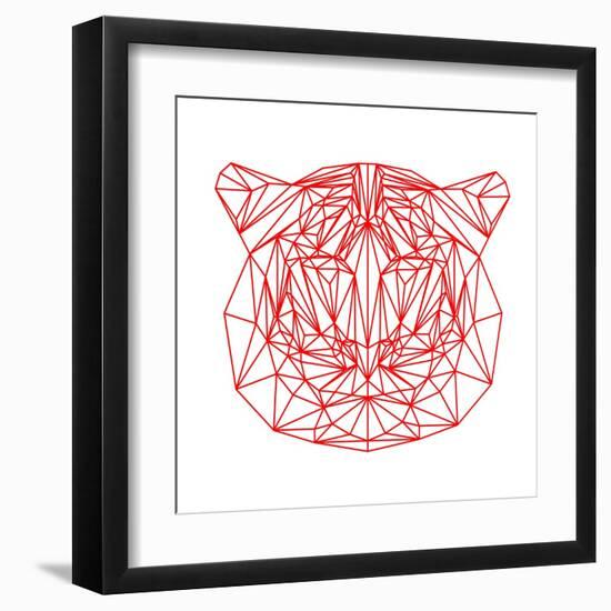 Tiger on White-Lisa Kroll-Framed Art Print