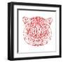 Tiger on White-Lisa Kroll-Framed Art Print