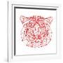 Tiger on White-Lisa Kroll-Framed Art Print