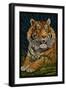 Tiger - Paper Mosaic-Lantern Press-Framed Art Print