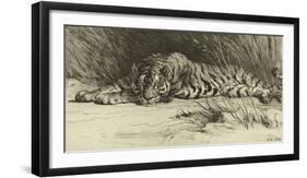 Tiger Resting-Herbert Dicksee-Framed Giclee Print