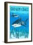 Tiger Shark - Oregon Coast-Lantern Press-Framed Art Print