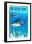 Tiger Shark - Oregon Coast-Lantern Press-Framed Art Print