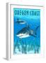 Tiger Shark - Oregon Coast-Lantern Press-Framed Art Print