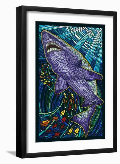 Tiger Shark Paper Mosaic-Lantern Press-Framed Art Print