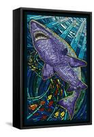 Tiger Shark Paper Mosaic-Lantern Press-Framed Stretched Canvas