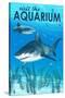 Tiger Shark - Visit the Aquarium-Lantern Press-Stretched Canvas