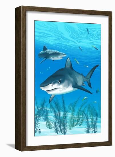 Tiger Shark-Lantern Press-Framed Art Print