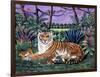 Tiger with Cubs, 1988-Liz Wright-Framed Giclee Print