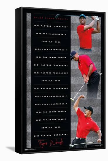 Tiger Woods - Majors-Trends International-Framed Stretched Canvas