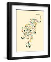 Tiger-Jazzberry Blue-Framed Art Print