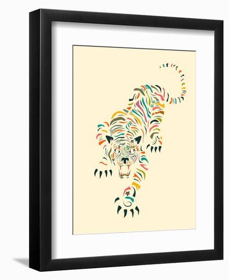 Tiger-Jazzberry Blue-Framed Art Print