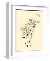 Tiger-Jazzberry Blue-Framed Art Print