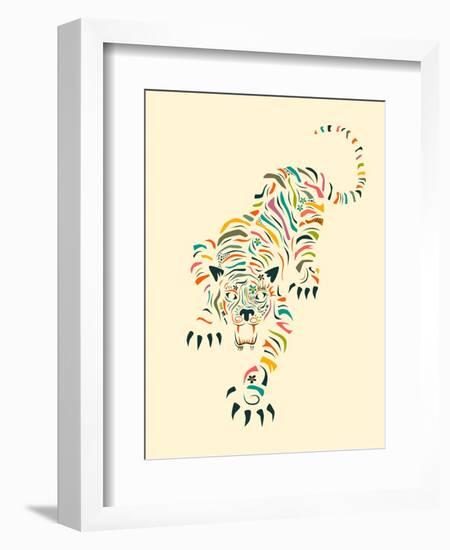 Tiger-Jazzberry Blue-Framed Art Print