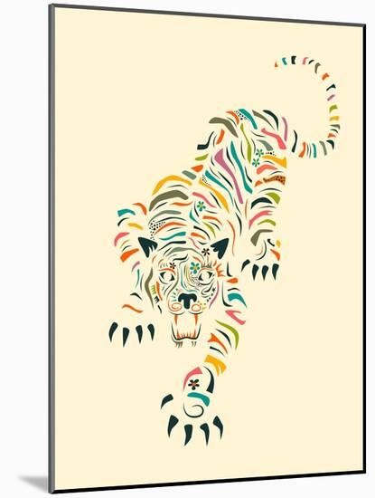 Tiger-Jazzberry Blue-Mounted Art Print