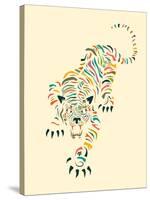 Tiger-Jazzberry Blue-Stretched Canvas