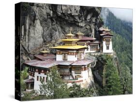 Tigernest, Very Important Buddhist Temple High in the Mountains, Himalaya, Bhutan-Jutta Riegel-Stretched Canvas