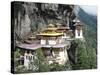 Tigernest, Very Important Buddhist Temple High in the Mountains, Himalaya, Bhutan-Jutta Riegel-Stretched Canvas