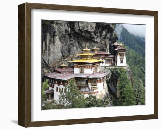 Tigernest, Very Important Buddhist Temple High in the Mountains, Himalaya, Bhutan-Jutta Riegel-Framed Photographic Print