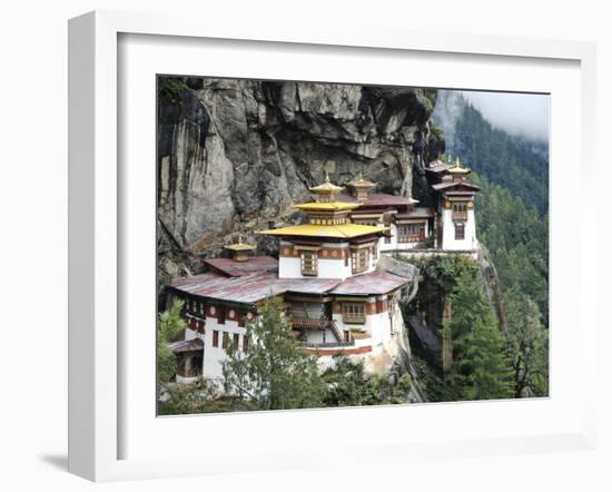 Tigernest, Very Important Buddhist Temple High in the Mountains, Himalaya, Bhutan-Jutta Riegel-Framed Photographic Print