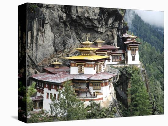 Tigernest, Very Important Buddhist Temple High in the Mountains, Himalaya, Bhutan-Jutta Riegel-Stretched Canvas