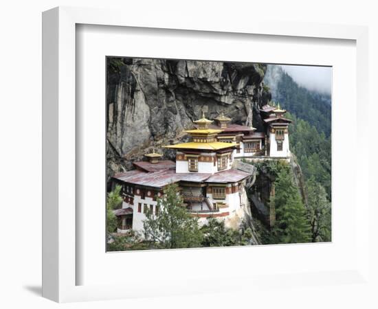 Tigernest, Very Important Buddhist Temple High in the Mountains, Himalaya, Bhutan-Jutta Riegel-Framed Photographic Print