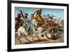 Tigers Attacking an Arab Caravan in the Desert-null-Framed Giclee Print