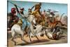 Tigers Attacking an Arab Caravan in the Desert-null-Stretched Canvas