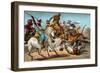 Tigers Attacking an Arab Caravan in the Desert-null-Framed Giclee Print