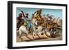 Tigers Attacking an Arab Caravan in the Desert-null-Framed Giclee Print