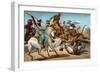 Tigers Attacking an Arab Caravan in the Desert-null-Framed Giclee Print