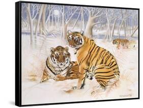 Tigers in the Snow, 2005-E.B. Watts-Framed Stretched Canvas