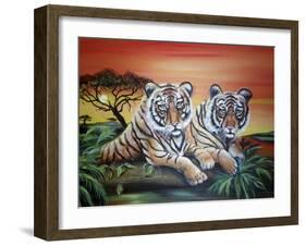 Tigers-Sue Clyne-Framed Giclee Print