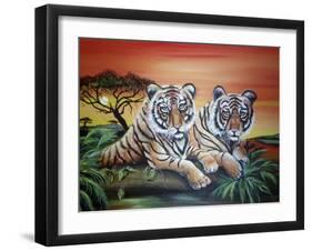 Tigers-Sue Clyne-Framed Giclee Print