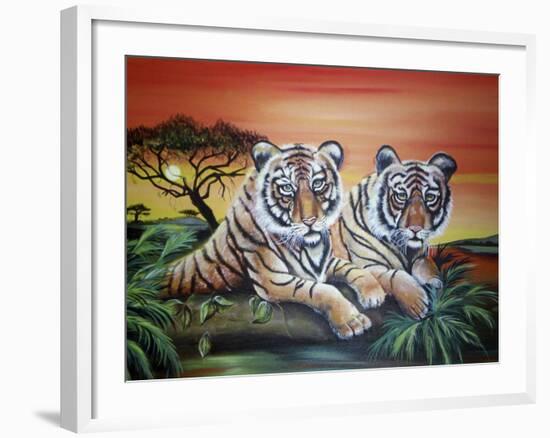 Tigers-Sue Clyne-Framed Giclee Print