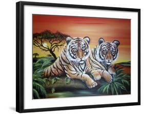 Tigers-Sue Clyne-Framed Giclee Print
