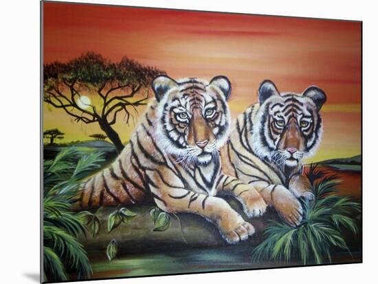 Tigers-Sue Clyne-Mounted Giclee Print