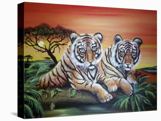 Tigers-Sue Clyne-Stretched Canvas