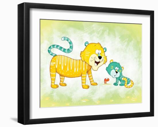 Tiggy Too-Blue Fish-Framed Art Print