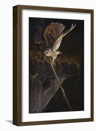 Tight Rope Barn Owl-Wilhelm Goebel-Framed Giclee Print