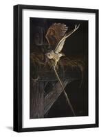 Tight Rope Barn Owl-Wilhelm Goebel-Framed Giclee Print