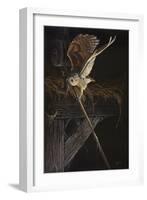 Tight Rope Barn Owl-Wilhelm Goebel-Framed Giclee Print