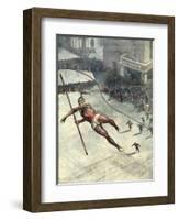 Tightrope Accident-Vittorio Pisani-Framed Art Print