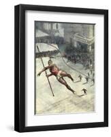 Tightrope Accident-Vittorio Pisani-Framed Art Print